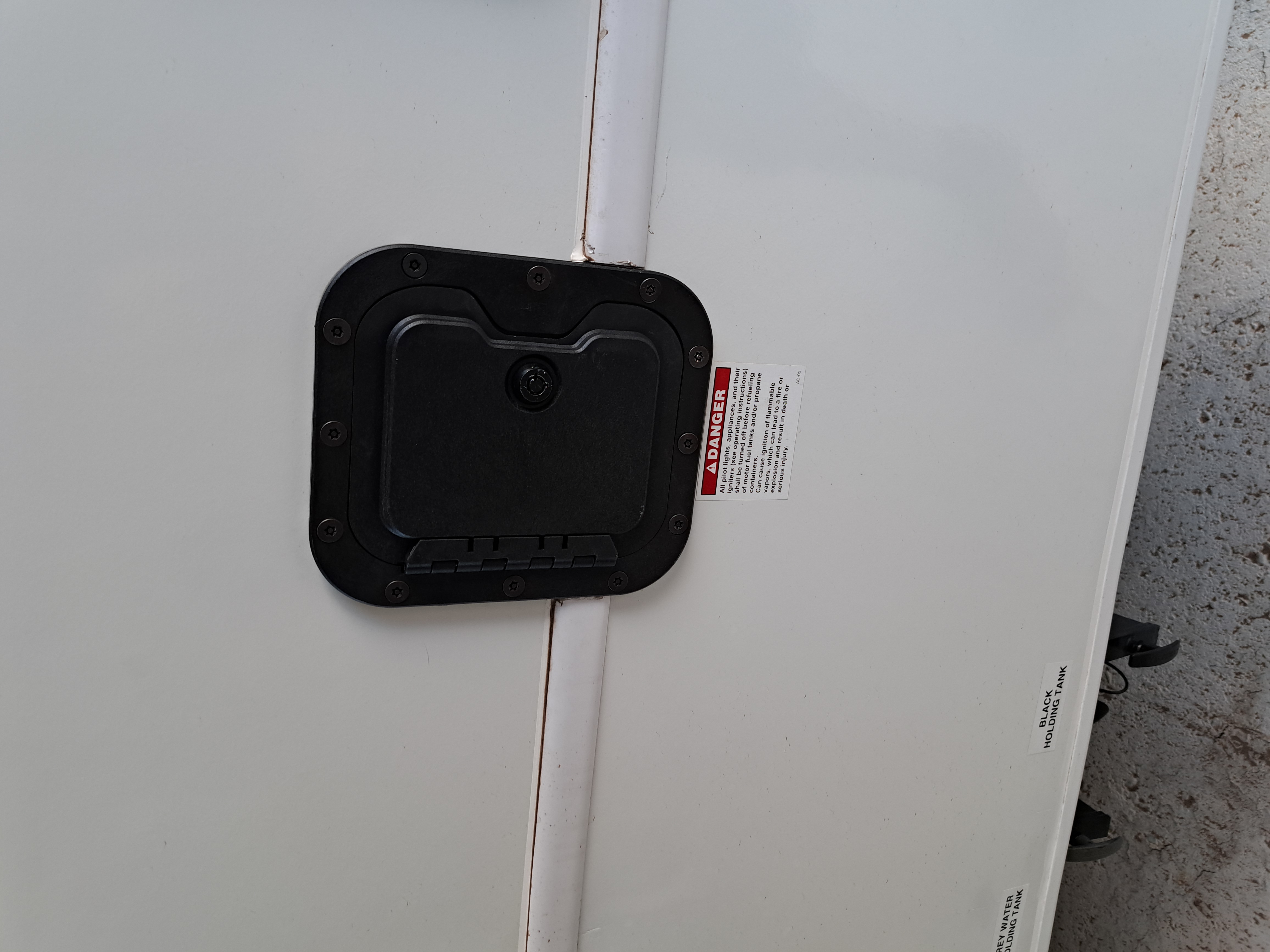 The RV Fuel Vault installed on a 2024 Entegra Coach Odyssey 26M